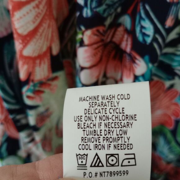 ⭐ Norm Thompson Petite Floral Maxi Dress Faux Wrap Flowy Tropical Colrful sz: PS - Picture 7 of 8